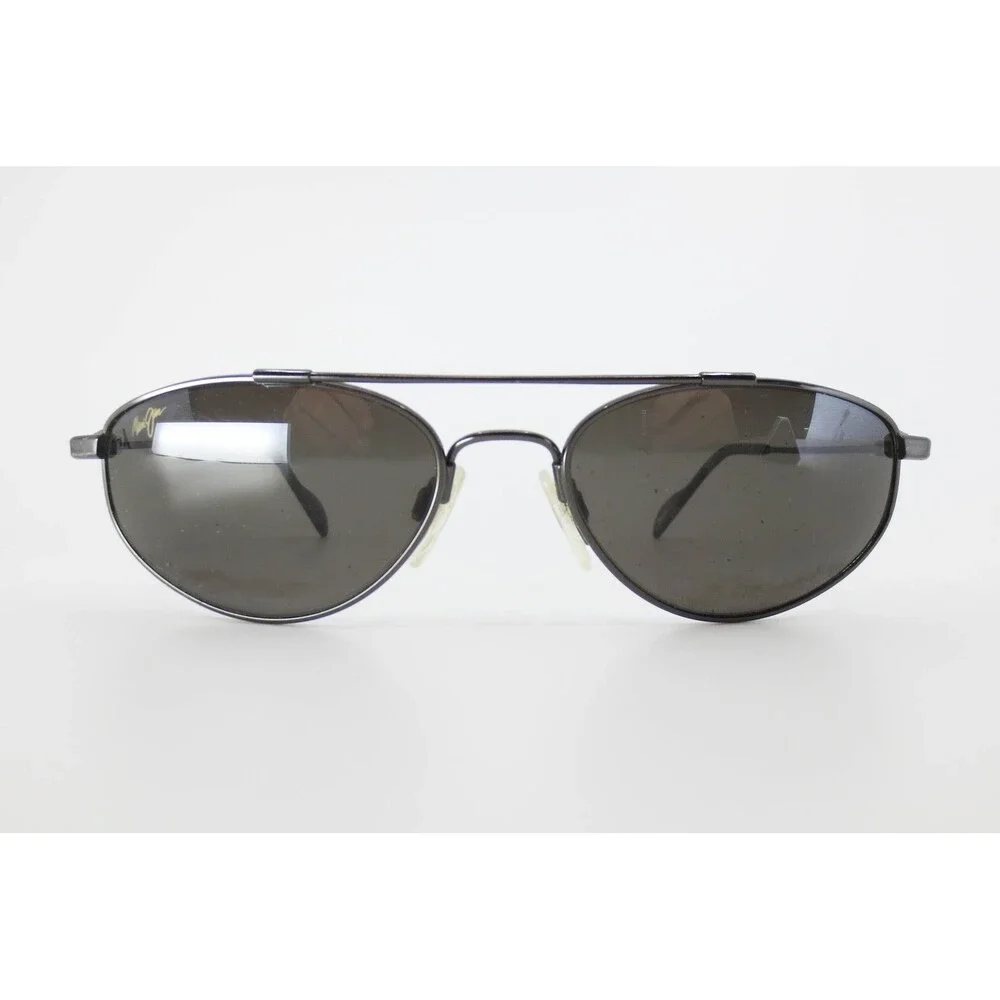 Maui Jim Flexon MJ-128 Gunmetal Metal Aviator Sunglasses Gray Demo Lenses 35157